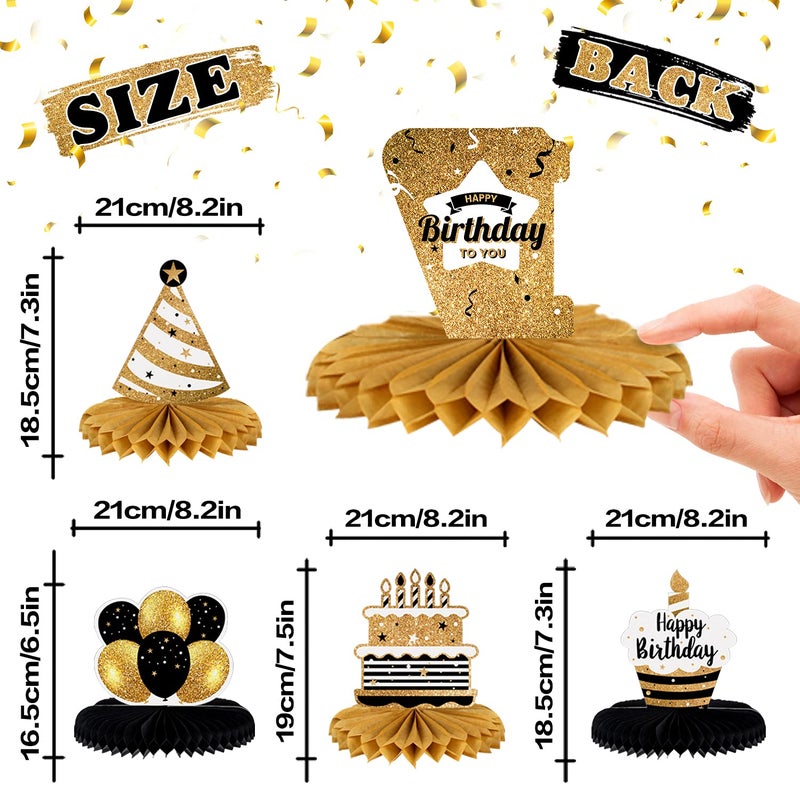 LINGTEER Happy 17th Birthday Table Honeycomb Centerpieces Cheers to 17th Birthday Seventeen Years Old Party Table Decorations Gift Sign. - Image 3